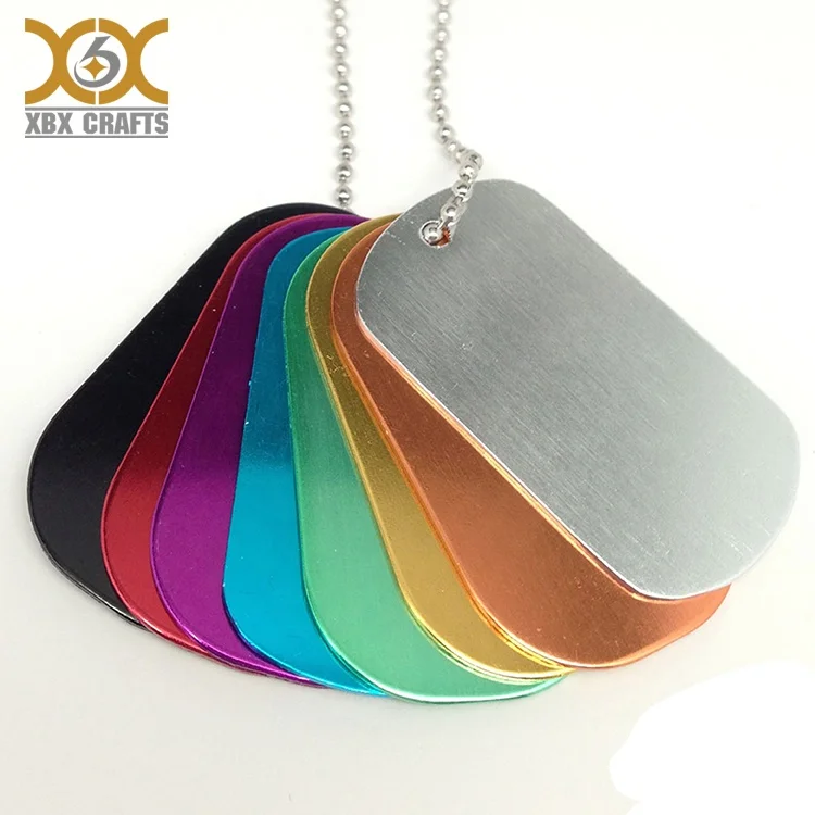 blank dog tags with chain