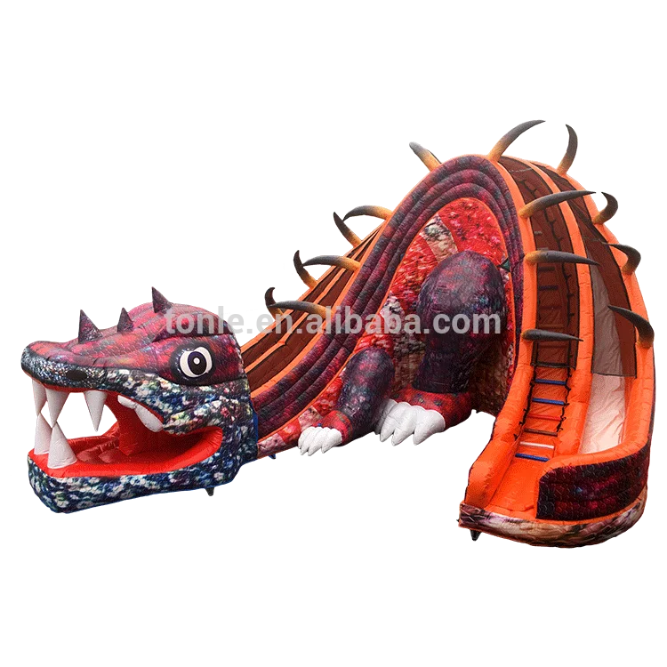 Гигантская надувная горка динозавра, детская надувная горка дракона для продажи