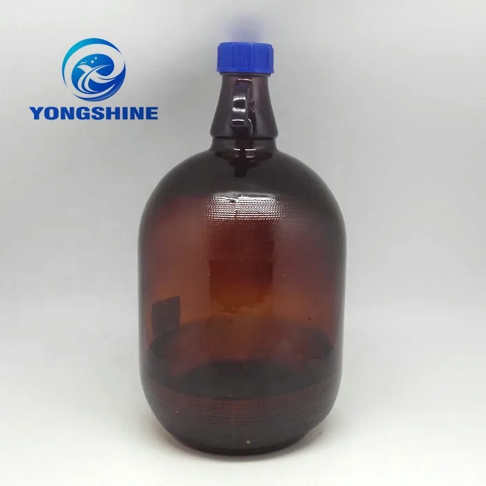 4L 4000ml Amber Brown 3L Screw Cap California Wine Bottle with Single Ear Handle. Huge Red Wine Bottle Wholesale