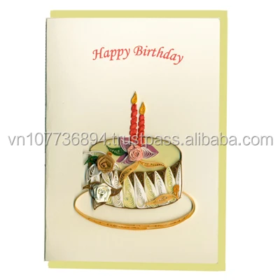 Birthday Cake Quilling Card Handmade Cards Buy Quilling Handmade Card 3d Card Pop Up 3d Card Product On Alibaba Com