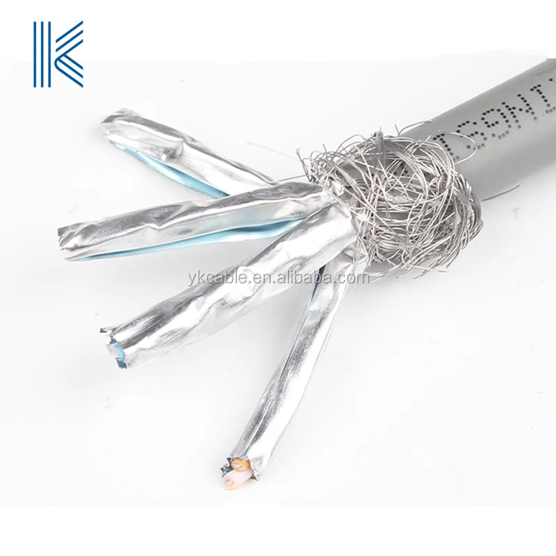 CAT8 ocho tipos de cables de red doble capa de blindaje de lámina de aluminio altamente flexible cabeza de cristal de cobre chapado en PC 1 