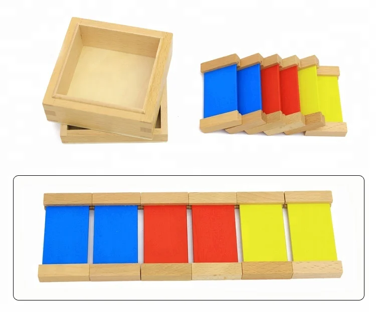 Montessori Sensorial Material Learning Color Tablet Box 1/2/3 Wood