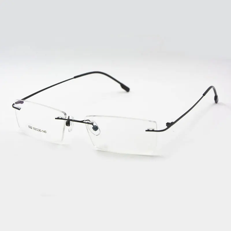 Titanium Memory Flexible Rimless Frame Eyeglasses Optical Prescription Glasses for Women and Men Frame Shape Custom Glasses