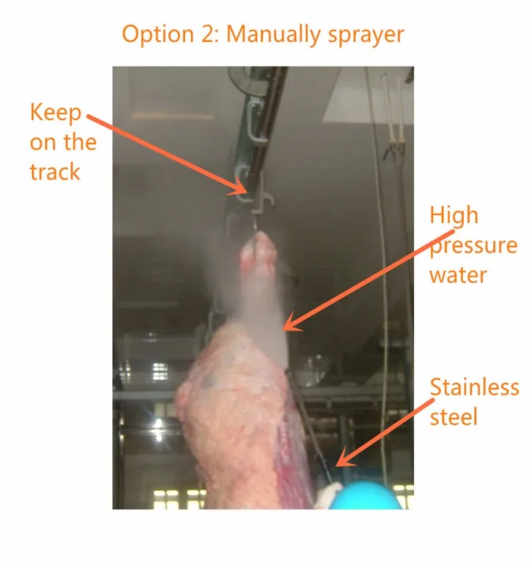 Automatic high-pressure carcass cleaning system for cattle slaughterhouses