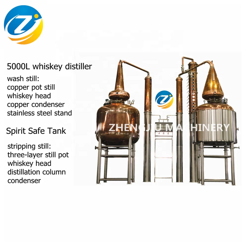 ZJ 50L Small Distillery for Sale Mini Pot Stills Alcohol Making Machine Copper Whisky Distiller Micro Scale Distillery Equipment
