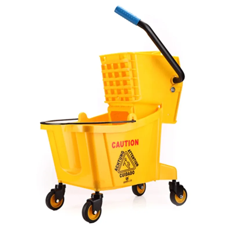 5.28 Gallon Mop Bucket with Wringer Combo Commercial Rolling Cleaning Cart Z99 