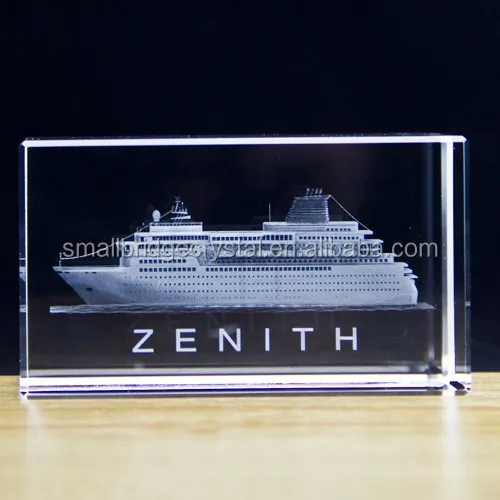 Promotional K9 3d Laser Etched Crystal Boat Souvenir Gifts