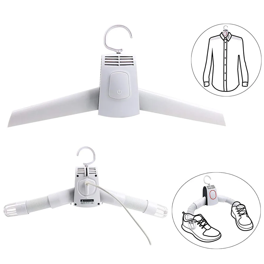 Portable Electric Folding Clothes Hanger Shoes Dryer Travel Laundry Drying 