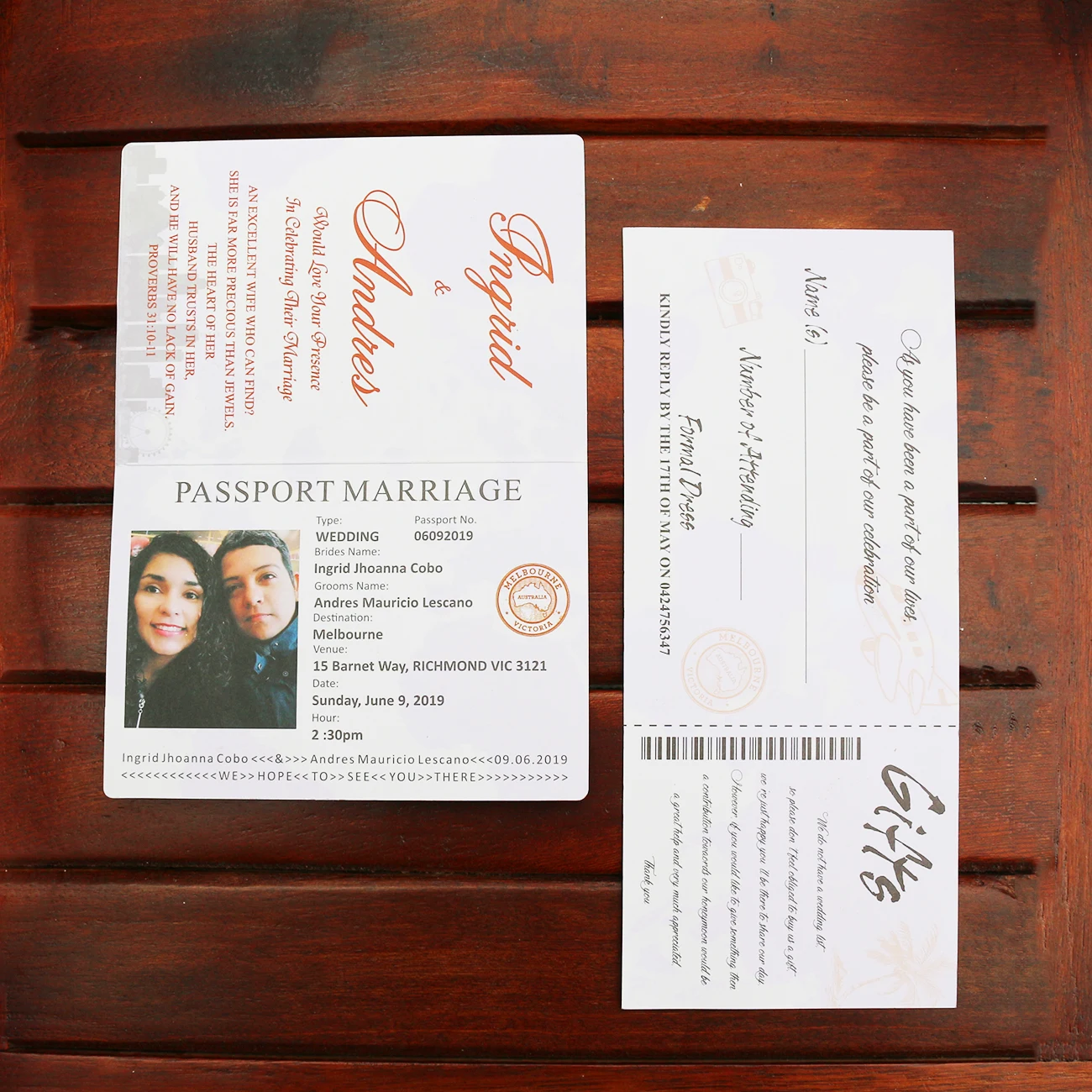 2025 Newest Custom Passport Design Boarding Wedding Invitations Exit Cards for Guests