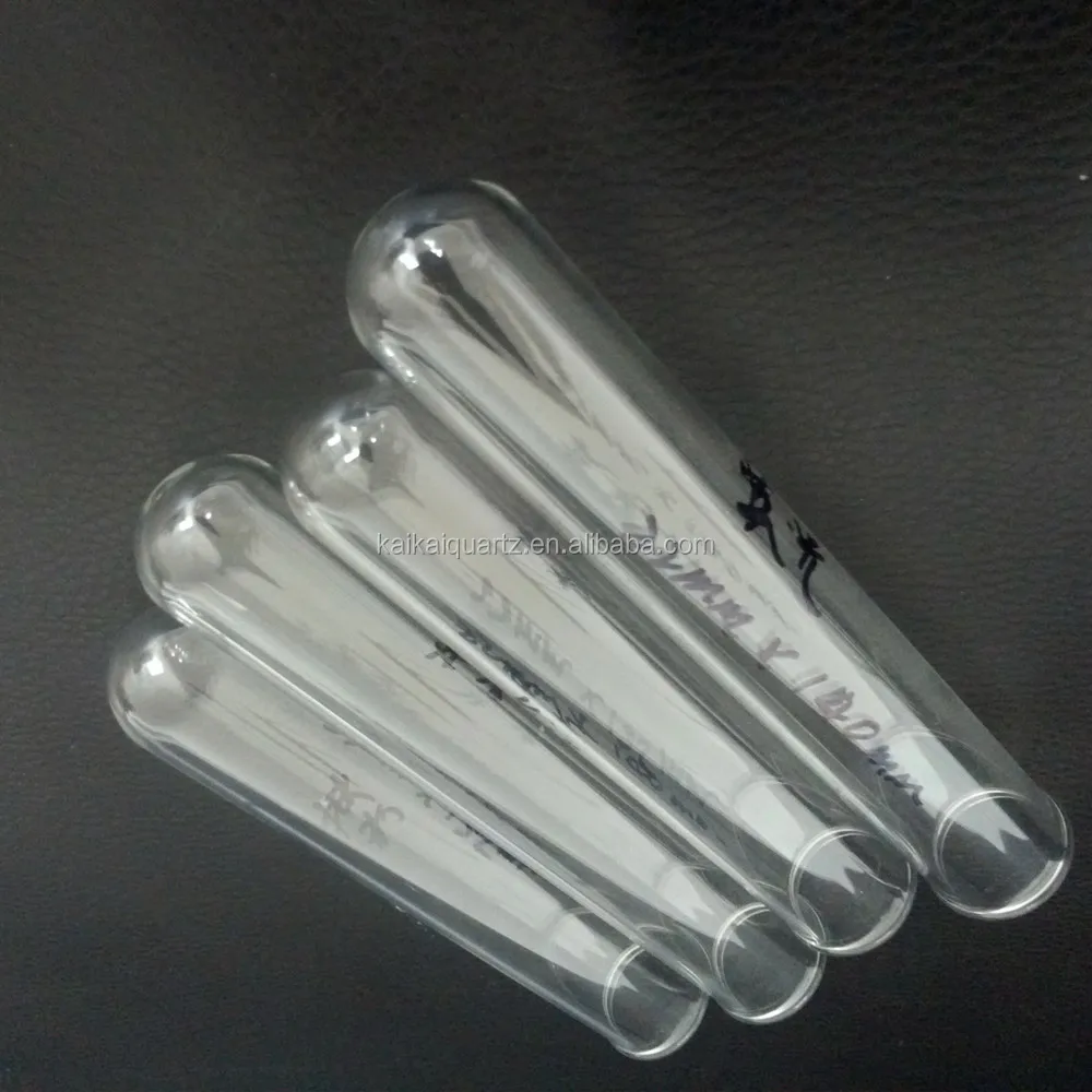 Прозрачная трубка из кварцевого стекла с закрытым концом