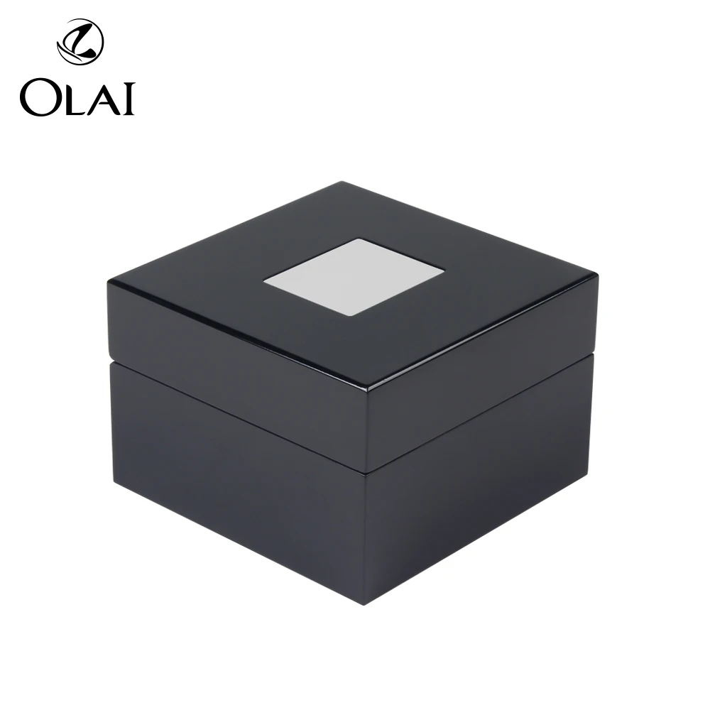 Роскошная черная лакированная деревянная коробка для часов для упаковки с защитным покрытием