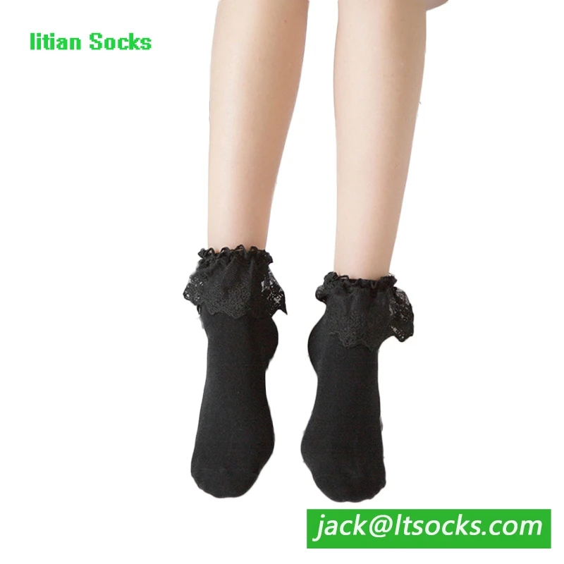 Breathable Girls Lace Womens Boot Ankle Socks