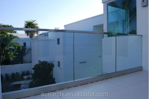 U Channel Profile Tempered Glass Balustrade Price Per Metre for Balcony