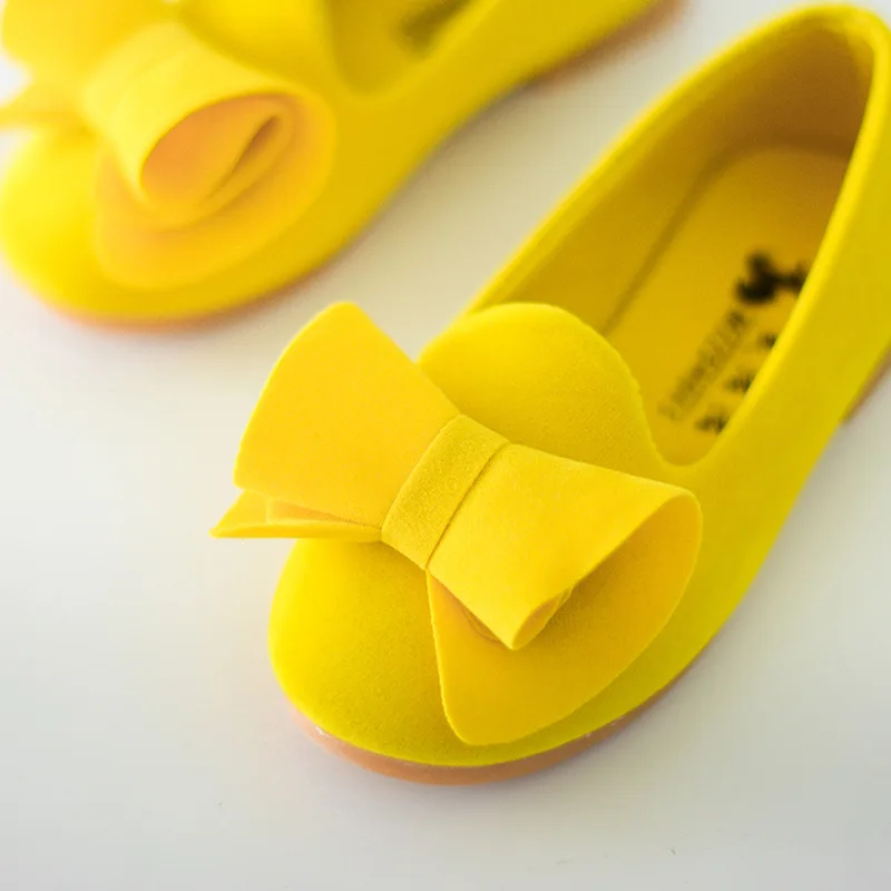 Детская обувь в корейском стиле с узелком-бабочкой и плоской подошвой для девочек