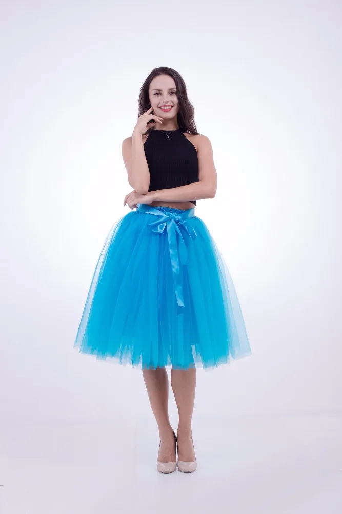 YSMARKET 7Layer Midi Tulle Skirt American Apparel Tutu Skirts Womens Lolita  Petticoat Bridesmaids Skirt Jupe Saias Faldas EPT-55