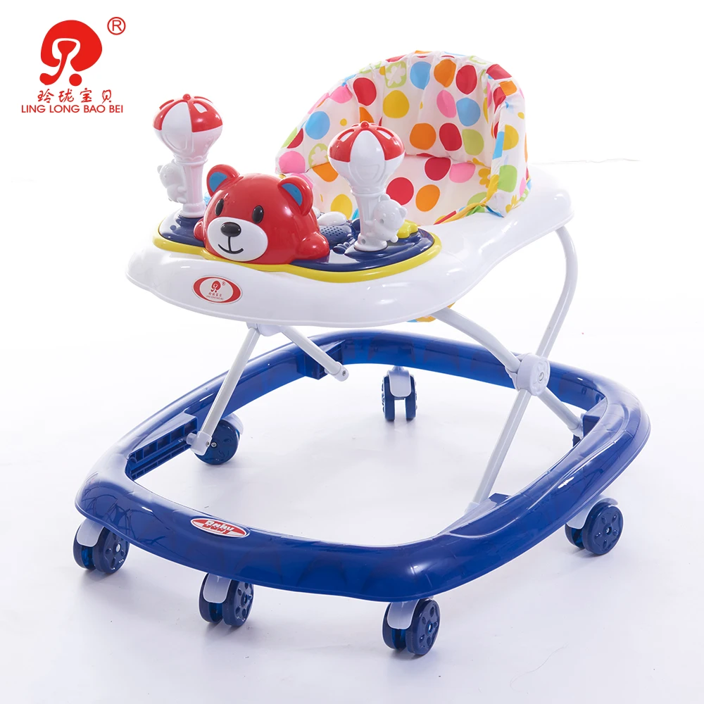China Kids Learn to Walk Cartoon Walking Toy Chair Musical Baby Walker with Stopper for Children