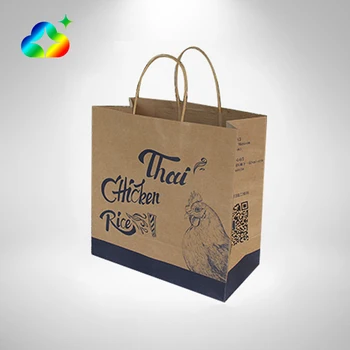 Promotional Custom Logo Printed Recycled Cheap Takeaway Shopping Brown Kraft Paper Bags With Handles