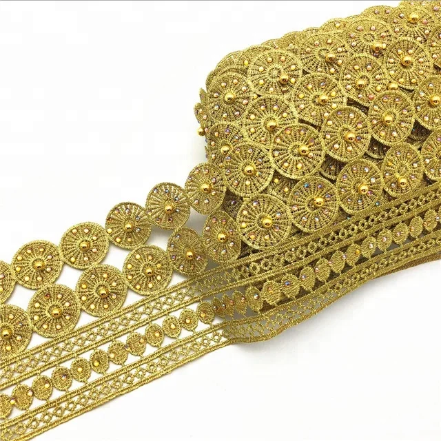 Embroidered Motif Lace Nigeria Venice Trim African Lace Trim Wide 11CM
