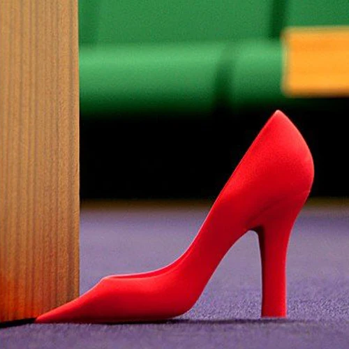 Door Stop Resin Red Shoe High Heel Sliding Door Draft Slam Stopper