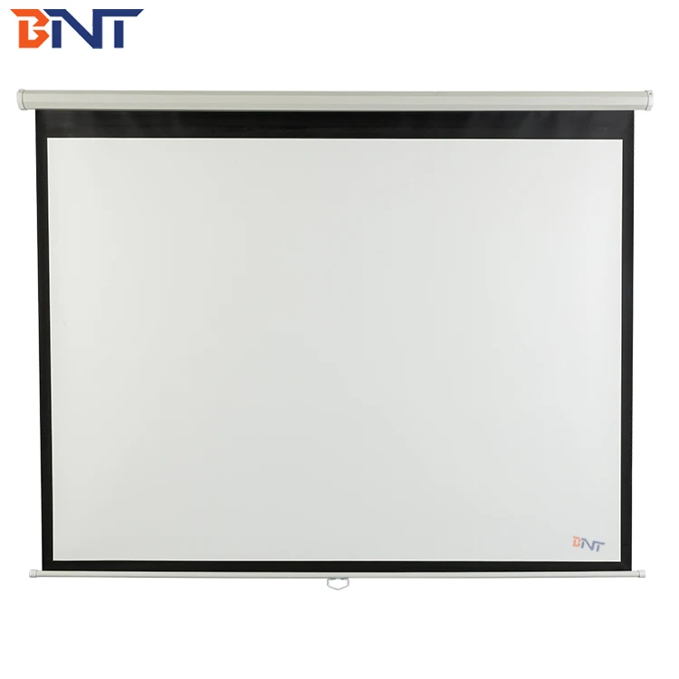 BNT Manual Ceiling Mount Projection Projector Screen With Self Locking 100 Inch