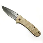 Pocket Knife folding stainless steel Camping folding Knife G10 beige