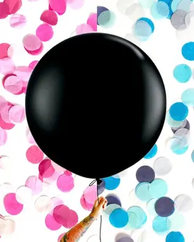 Gender Reveal Confetti Balloon Jumbo 36 inch Black Baby Shower Party Decor Boy Girl Pink Blue Party Decoration