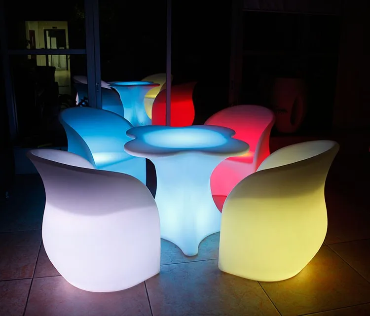 led bar table and chairs