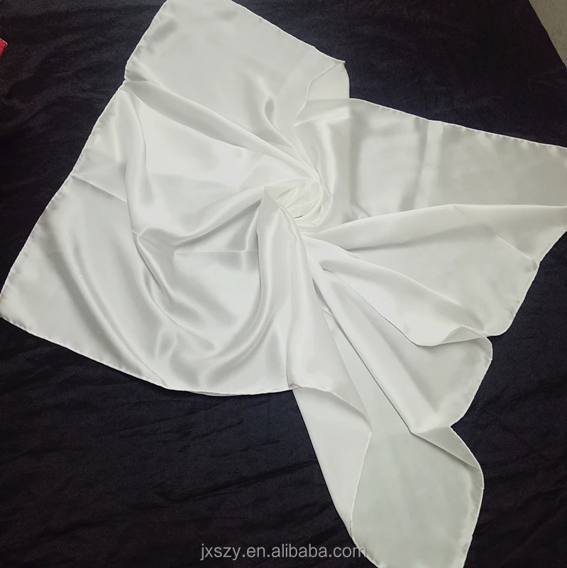 Белый Шелковый атласный шарф для окрашивания