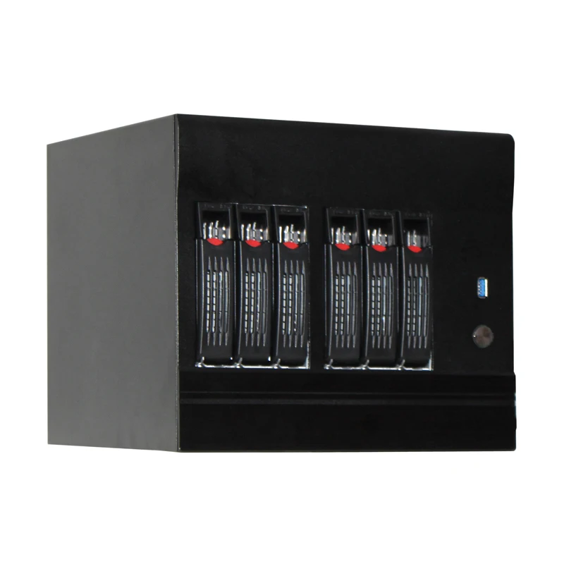 6-Bay Mini-ITX NAS Computer Case with Hot Swap & Side Panel
