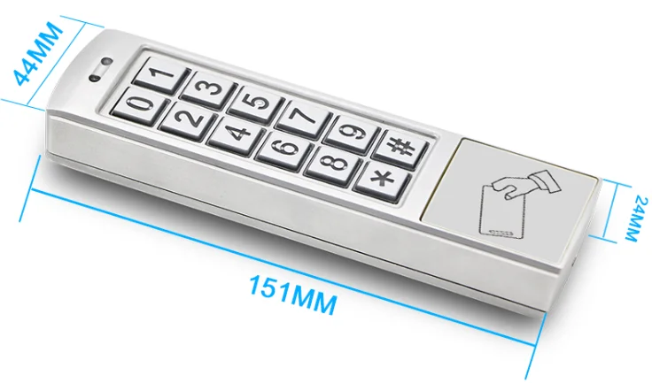 Waterproof Door Entry System with Inercom Access RFID Card Swipe Unlock and Motion Detection Password Entry System