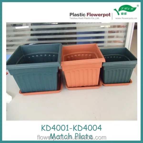 KD4001-4003 квадратный пластиковый цветочный горшок-плошка тарелки подставки под горшки