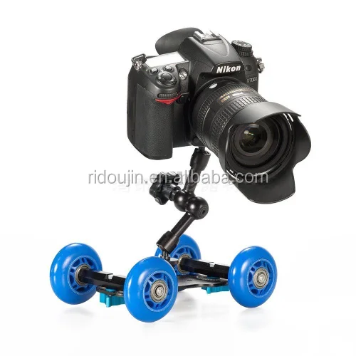 4 Wheels Desktop DSLR Camera Video Photography DV Rail Track Slider Photography Dolly Car