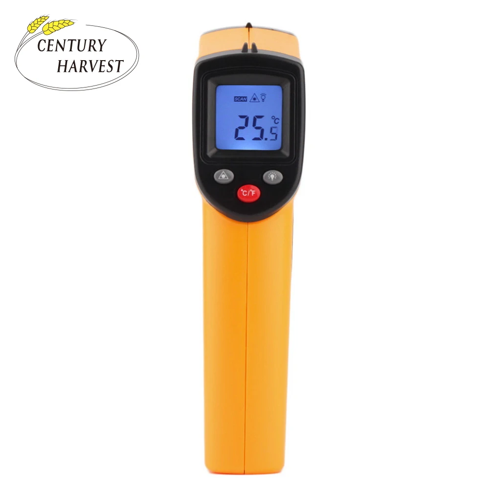 HW550 Digital LCD Infrared Thermometer Non-Contact Laser Industrial  Pyrometer Temperature Gun - Orange