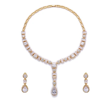 Set-57 xuping cubic dubai gold jewelry, 24k gold luxury wedding bridal jewelry set indian jewellery, gold jewellery