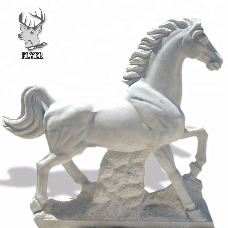 ESCULTURA EM MÁRMORE MACIÇO DE CABEÇA DE CAVALO - HTAG EXCLUSIVE