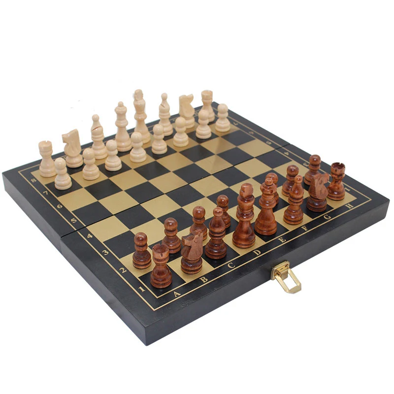 打印黑色高档旅行棋盒便携式折叠棋盘游戏木制棋盘套装由制造商 - buy