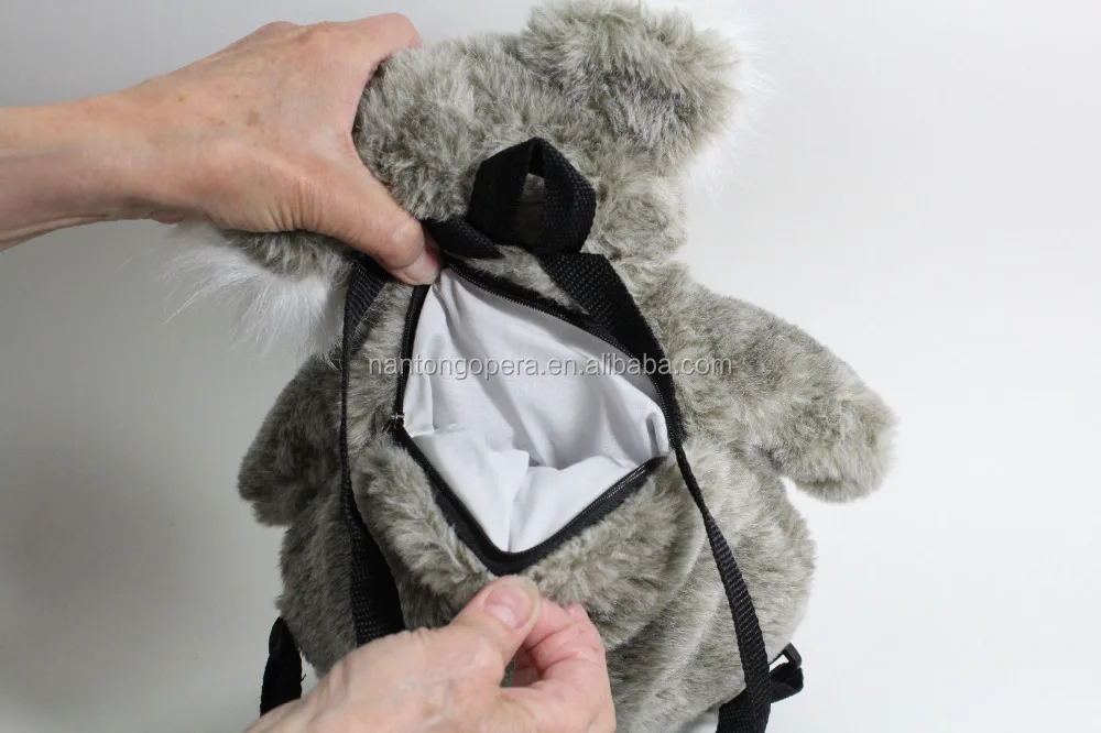 Gray Koala Bear Plush Backpack - Customizable Overnight  display picture 2
