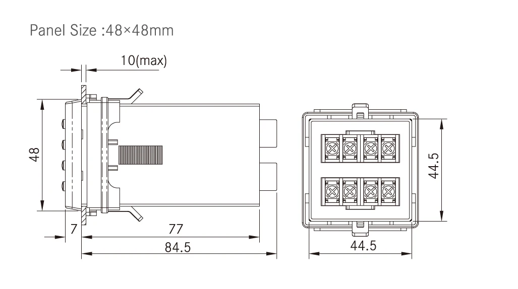 
 Elecnova PZ195U-DK1 48*48 мм 1 фаза Мини цифровой панель Высокая точность связи Вольтметр постоянного тока Вольтметр  