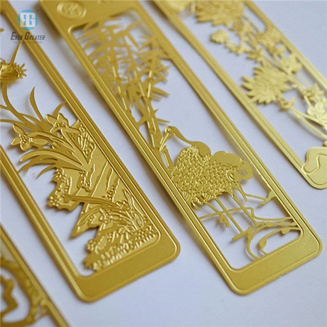 Custom Bookmark Personalized Engraved Stainless Round Gold Silver Metal Book Mark Steel Metal Bookmarks