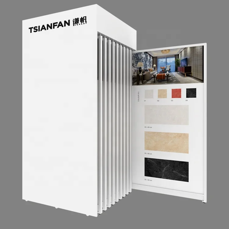 EliteFlexRetract Free Standing Tile Rack Display Retail Store Showroom Acrylic Shelves