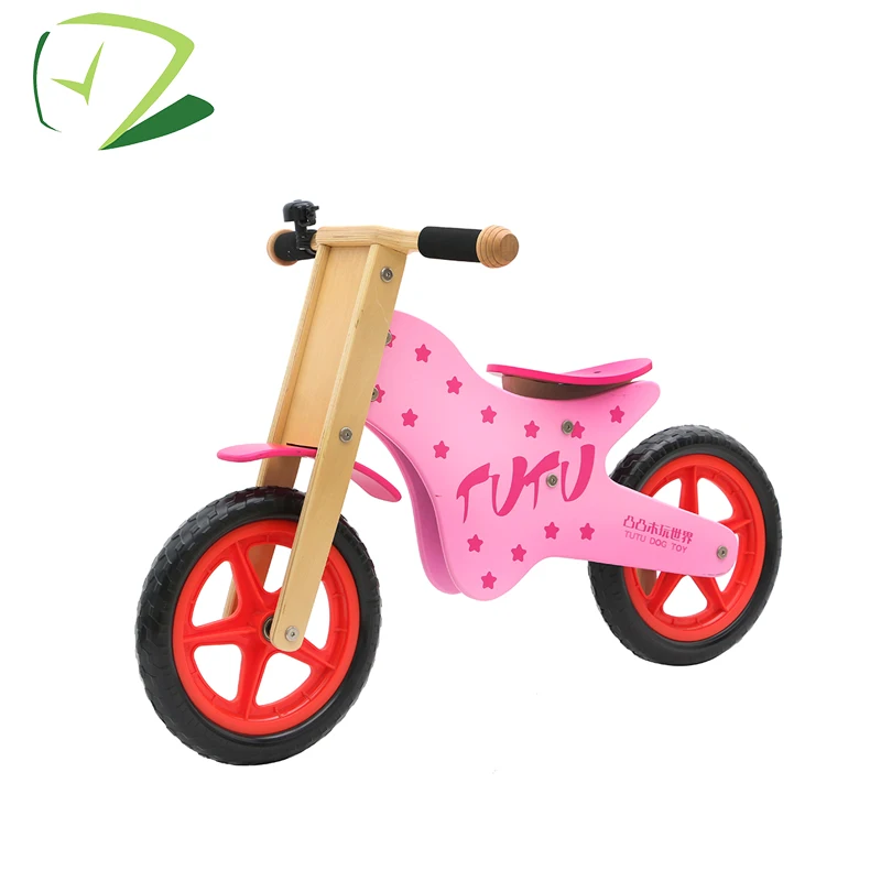 small wooden balance bike