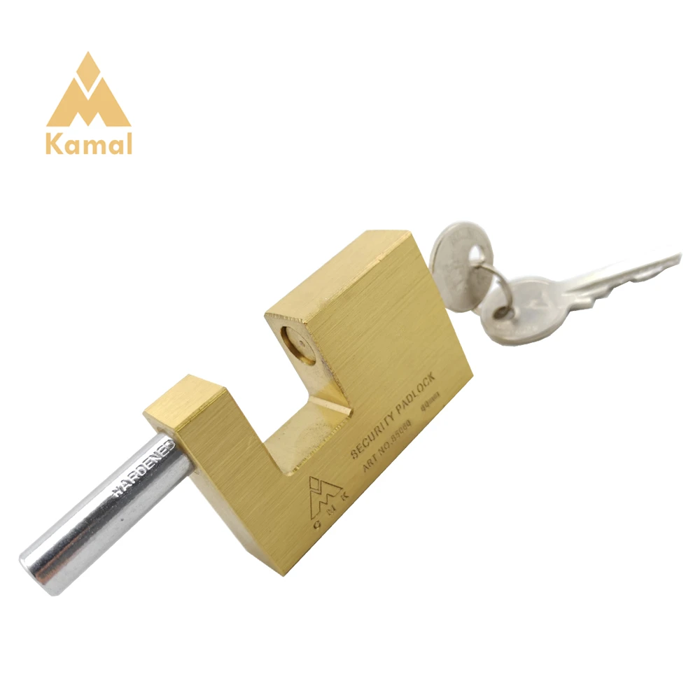 65MM Hardened Brass Rectangular Padlock Pad Locks Solid Heavy Duty Door Lock for Industry Warehouse Gates Storage Sheds Trailer