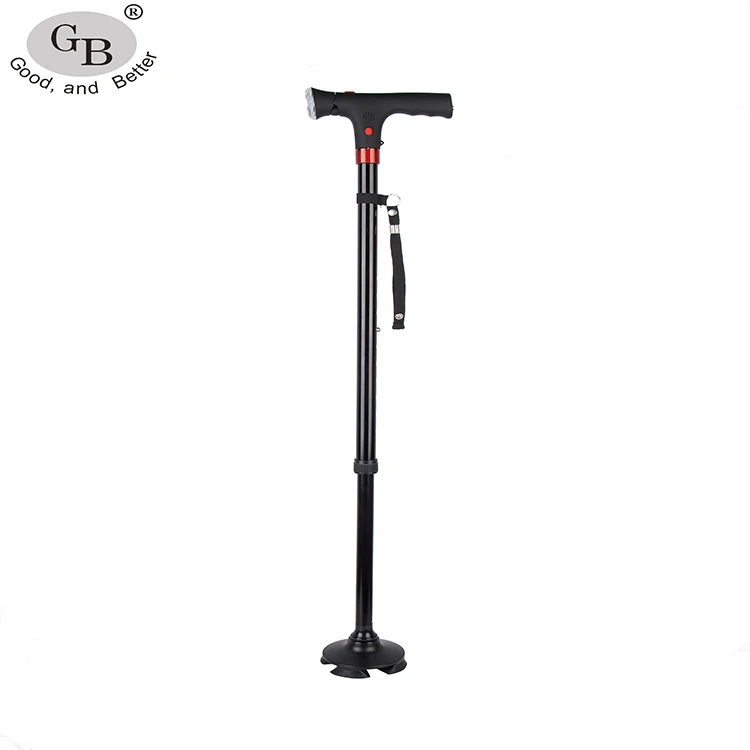 Aluminum Foldable Magic Cane with Light and Alarm for Elderly Seniors Adjustable Folding Walking Cane Stick