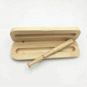 new arrivals wooden pen set customized engraving logo baseball bat pen with wooden case