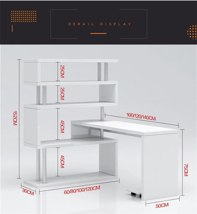 S Shaped Rotating Computer Desk Desktop Home Custom Simple Desk Frame Combination Corner Desk With Cabinet