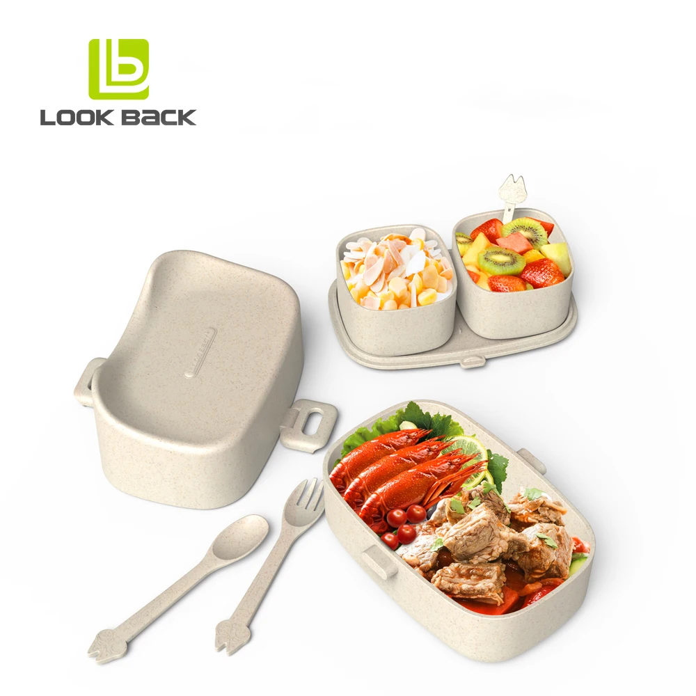 Household Items 3 Compartment Leakproof Lunch Boxes with Lock