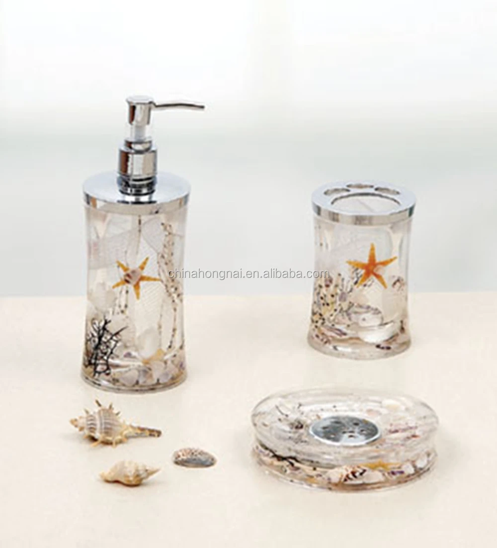 Seashell Series Oil Floating Acrylic Bathroom Accessories