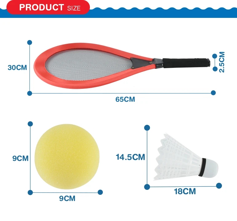 Пластиковый игрушечный набор с 2 мячиками, ракетка для пляжа и тенниса оптом
