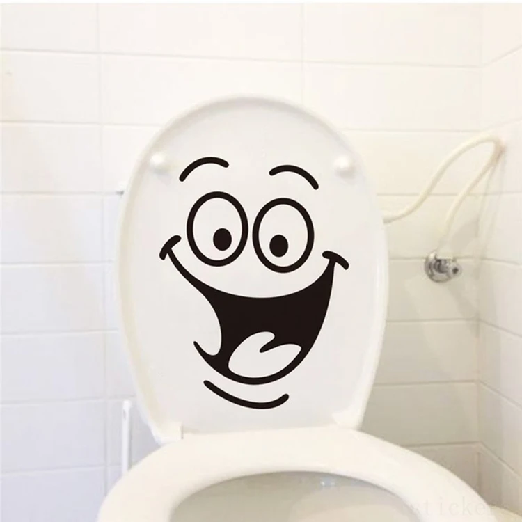 wholesale cheap home decoration funny smile bathroom waterproof