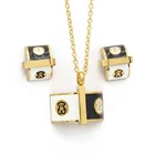 Online Wholesale Enamel Bear Jewellery Ladies Fancy New Gold Designs Pendant Set